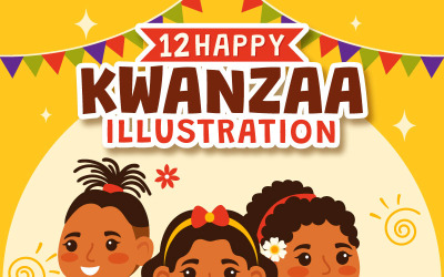 12 Happy Kwanzaa vektorillustration