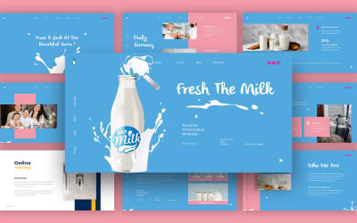 Plantilla de diapositivas de Google de leche fresca