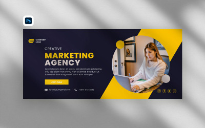 PSD Kreatywna agencja marketingowa Media społecznościowe Szablon banera na okładkę Facebooka, tom 5