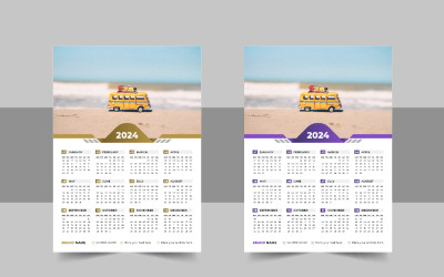 2024 Wall Calendar design template vector