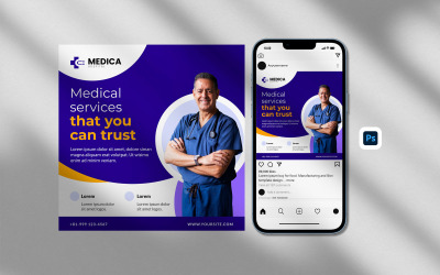 Шаблон флаера Medical Square — Медицинский шаблон
