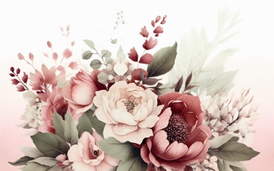 Akvarel květinový věnec pozadí 281