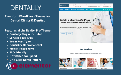 Dentally - Premium WordPress-tema för tandkliniker