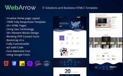 Flecha web | Plantilla de sitio web de soluciones de TI y tecnología empresarial