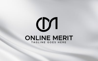 OM harf işareti logo tasarımı 02 şablonu