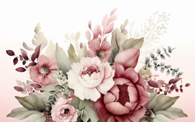 Watercolor flowers wreath Background 292