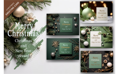 Christmas New Year greeting card.
