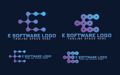Логотип программного обеспечения E Шаблон логотипа бренда