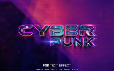 Maquete de efeito neon de texto CyberPunk