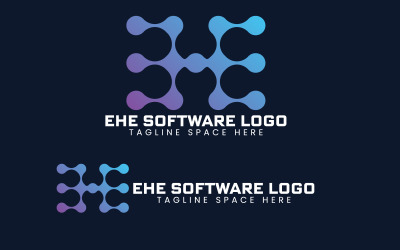 Plantilla de logotipo de marca del logotipo del software EHE