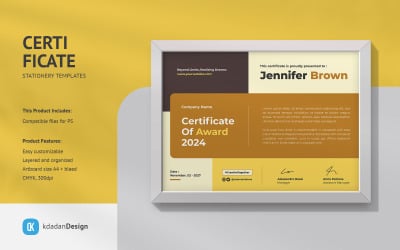 Certificaat PSD-ontwerpsjablonen Vol 053