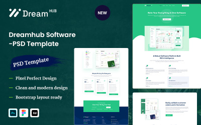 Dream hub Software PSD šablona