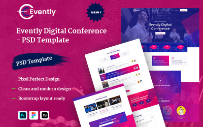 Evently Digital Conference - PSD Template