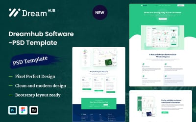PSD-шаблон программного обеспечения Dream Hub