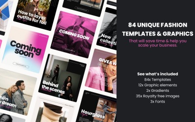 84 Unique fashion templates &amp;amp; graphics