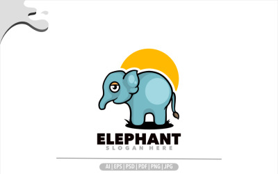Création de logo de mascotte de dessin animé d&amp;#39;éléphant