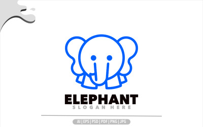 Création de logo de symbole de ligne d&amp;#39;éléphant