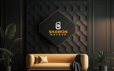 Golden Interior Logo Mockup