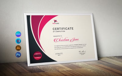 Modello di progettazione di certificato paesaggistico moderno di Canva