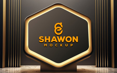 Polygon Sign board Mockup