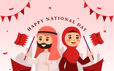 14 Vektor-Illustration zum Nationalfeiertag von Bahrain