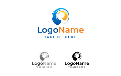 Abstract logo, golflogo, tornado-logo, cycloonlogo, teamlogo, samenkomend logo-ontwerp