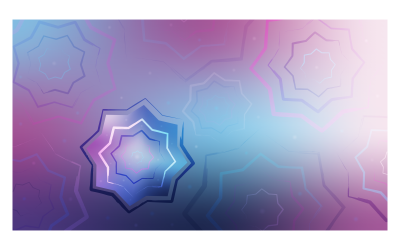 Geometrisk bakgrundsbild 14400x8100px i lila och blått färgschema med hexagon