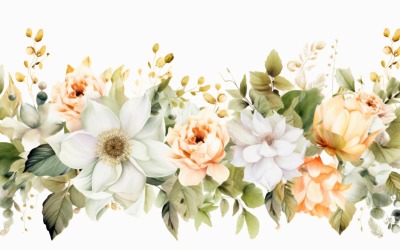 Watercolor floral wreath Background 454