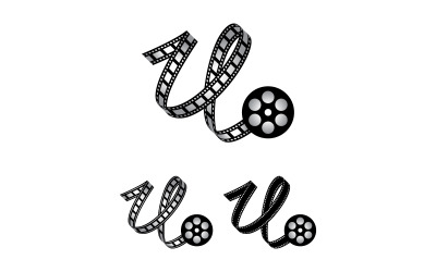 Buchstabe U aus Filmstreifen, Logo für Medienfotografie, Videografie, YouTube-Kanalproduktion