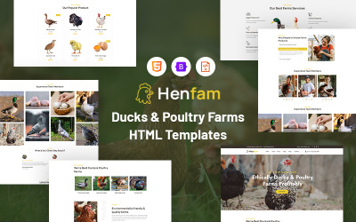 Henfam – Modello di sito web per allevamenti di anatre e pollame