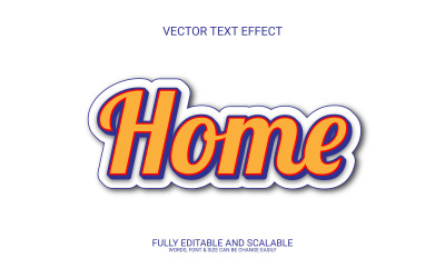 Home 3D bewerkbare Vector EPS-teksteffectontwerp