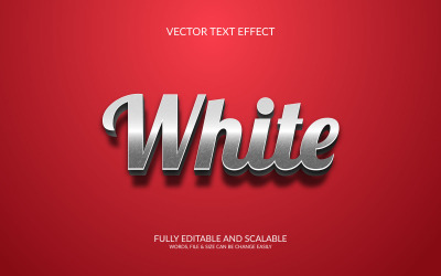 Illustrazione dell&amp;#39;effetto testo vettoriale completamente modificabile in 3D bianco