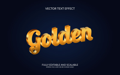 Ilustración de efecto de texto Eps vectoriales editables 3D dorados