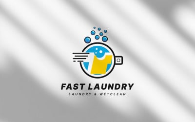 Laundry Logo and Washing Machine with bubbles - LGV10