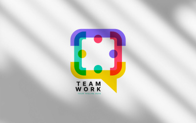 Menschen, Familie, zusammen, menschliche Einheit, Chat-Blase-Logo – LGV8