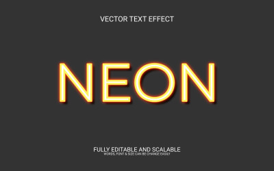 Neon 3D Düzenlenebilir Vektör Eps Metin Efekti Şablonu