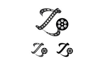 Písmeno Z vyrobené z filmového pásu, logo pro mediální fotografii a videonahrávku produkce kanálu na youtube