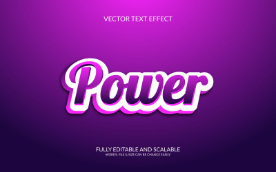 Power 3D editierbare Vektor-EPS-Texteffekt-Illustration