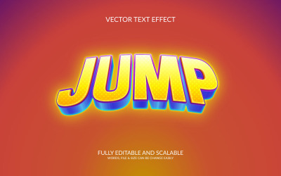 Saltar vector eps plantilla de diseño de efecto de texto 3d
