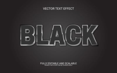 Svart helt redigerbar vektor Eps-texteffektdesign
