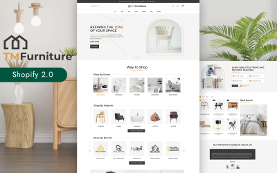 TMFurniture - Tema Shopify 2.0 para loja de interiores e móveis
