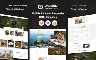 Woldlife – Hayvanlara Duyarlı Web Sitesi Şablonu