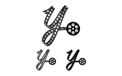 由胶片制成的字母 Y，媒体摄影摄像 Youtube 频道制作的标志