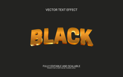 Zwarte bewerkbare Vector EPS-teksteffect ontwerpsjabloon