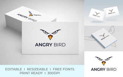 Angry Bird minimalista logósablon