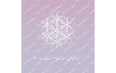 Design colorato del logo del fiore della vita