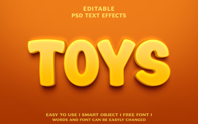 Design de efeito de texto 3D de brinquedos