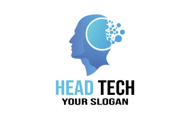 Logo Head Tech, návrhy šablon digitálního technologického loga Head