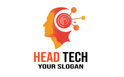 Logo Head Tech, szablon wektora koncepcji logo Head
