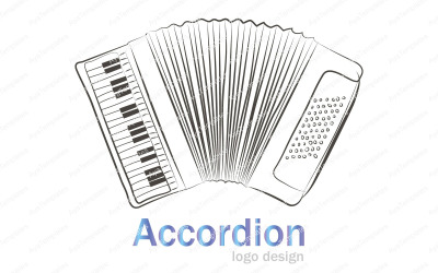 Modèle de conception de logo accordéon